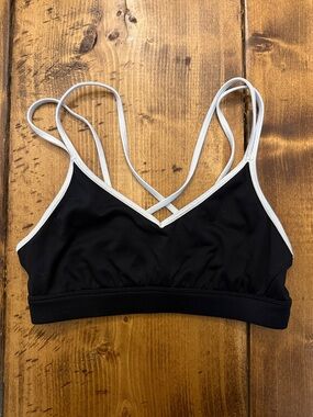 Old Navy Black Sports Bra with White Trim